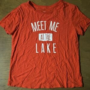 Graphic Tee "Meet Me At The Lake" - Orange